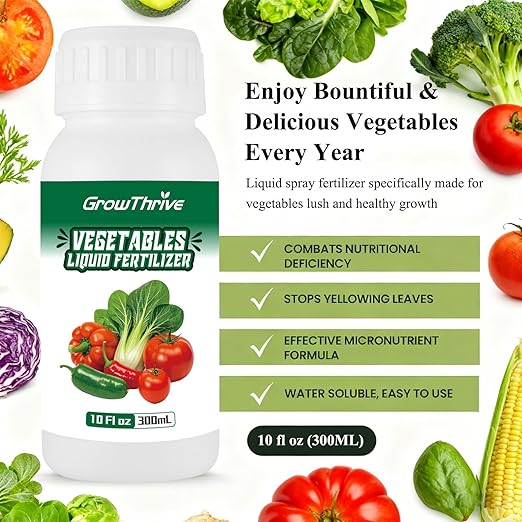 All-Purpose Organic Liquid Vegetable Fertilizer - Probiotic Microbial Plant Food for Indoor & Outdoor Gardens - Boosts Yield & Growth (10 oz)