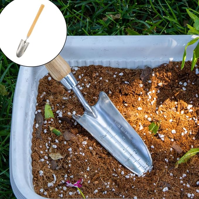tooloflife Long Handle Garden Shovel – Stainless Steel Gardening Hand Trowel for Planting Digging Transplanting (Narrow Shovel)