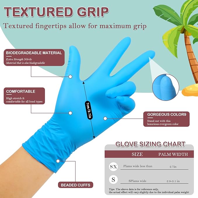 Kids Disposable Nitrile Gloves for 4-10 Years, Suitable for Cooking, Gardening, Painting, Powder and Latex Free-100 PCS