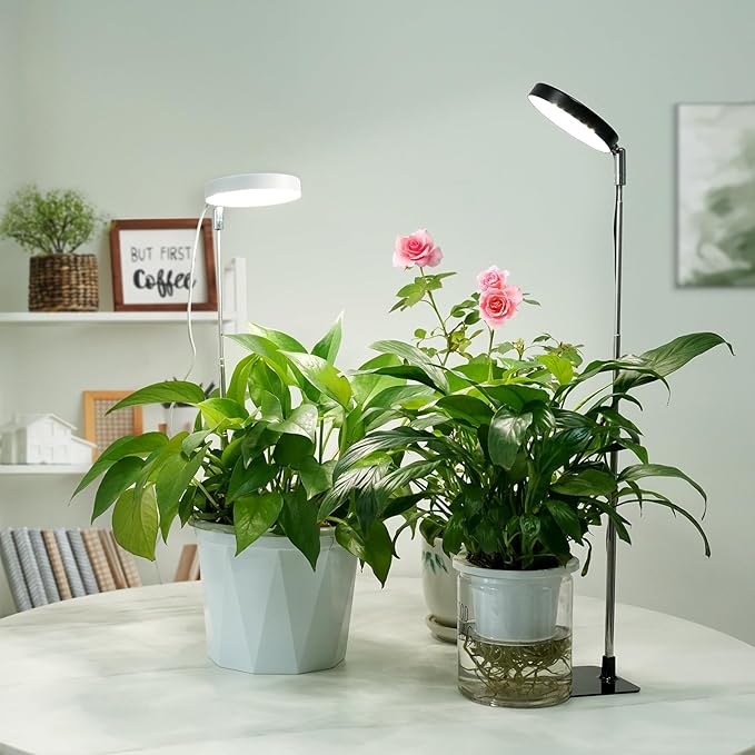 Grow Lights for Indoor Plants Full Spectrum, 48 LEDs Plant Light for Indoor Plants with 2 Mounting Options, 3 Optional Spectrums, 3/9/12Hrs, 10 Brightness, 2 Packs (Black)