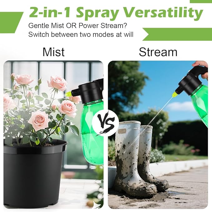 RooTrimmer 5-Gallon Nursery Pots 5P with 0.5 Gallon/2L Electric Spray Bottle, Plant Containers with Drainage Holes, Round Sturdy Garden Planters for Indoor/Outdoor Greenery