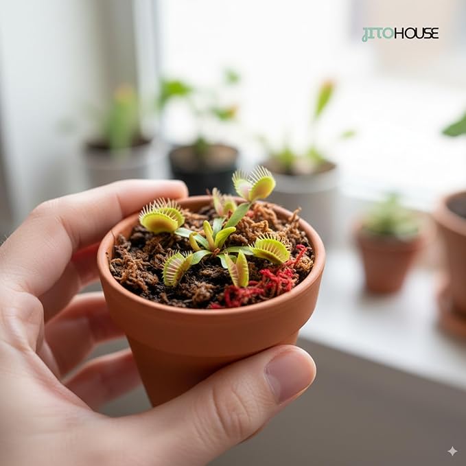 Venus Fly Trap Plant Pet Friendly Non-Toxic 2" Pot Live Carnivorous Plant for Indoor & Outdoor Use | Easy to Grow Bugs Catcher Trap Houseplant for Beginners | Live Plant in 2" Nursery Pot - JitoHouse