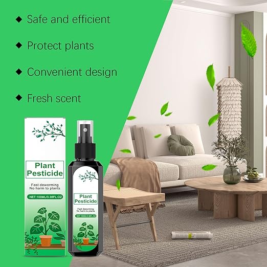 Plant Pesticide Spray Fast-Acting for Indoor and Outdoor Plants, 3.38 Fl Oz