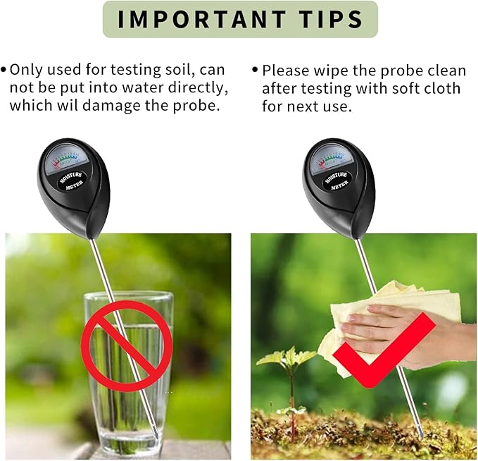 Soil Moisture Meter, Plant Water Meter Soil Meter Moisture Sensor Hygrometer for Indoor Outdoor Plant Care,No Battery Needed(Black)