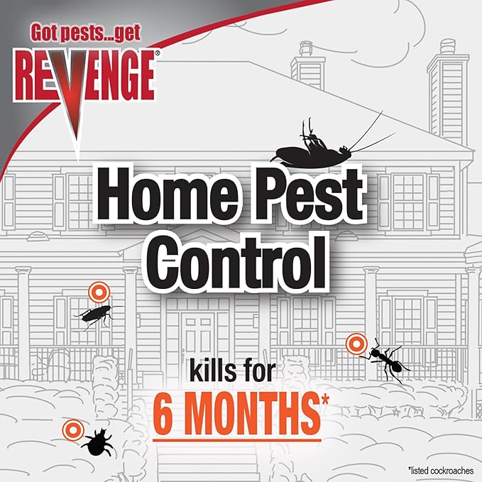Revenge Home Pest Control, 18 oz Concentrate, Long Lasting Protection Kills 500+ Listed Insects, for Indoors and Outdoors