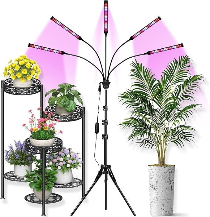 LED Grow Lights for Indoor Plants, [ ] Full Spectrum Grow Light 8 in1, Auto On/Off Timing 4/8/12H, Plant Lights for Indoor Growing (Mix Spectrum)