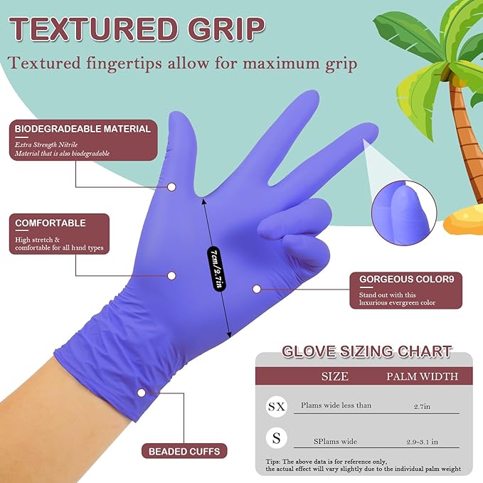 Kids Disposable Nitrile Gloves for 4-10 Years, Suitable for Cooking, Gardening, Painting, Powder and Latex Free-100 PCS