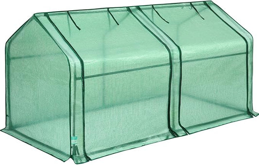 Quictent Mini Greenhouse, Portable Quick-Setup Small Tabletop Waterproof UV Protected PE Cover Shelter for Outdoors/Indoors W/ Raised Base for Garden Plant Seed Starting, 71"x36"x36", Green
