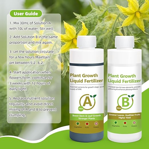 Liquid Plant Food Concentrate, Indoor Outdoor Fertilizer for Flowers, Fruits, Vegetables, Organic-Based Bloom Booster with Easy Mix Formula