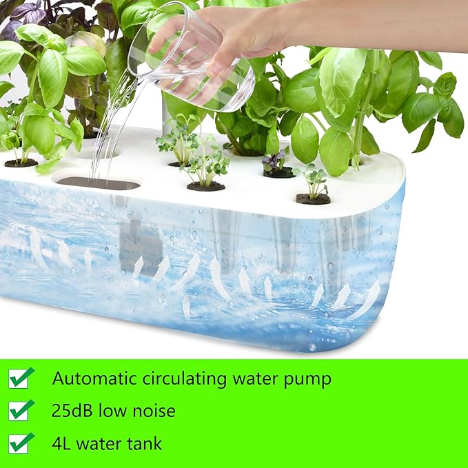 Hydroponics Growing System,12 Pods Hydroponics Growing System kit, Indoor Herb Garden Kit Indoor Gardening Grow System with Grow Light, Automatic Timer, Height Adjustable, Home Kitchen Gift
