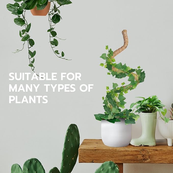 Mcbazel 47'' Bendable Moss Pole Monstera Plant Support for Climbing Indoor Plants - Tall Coir Plant Support Stake with 7mm Strong Aluminum Core for Houseplants - Accessories for Monstera Pot