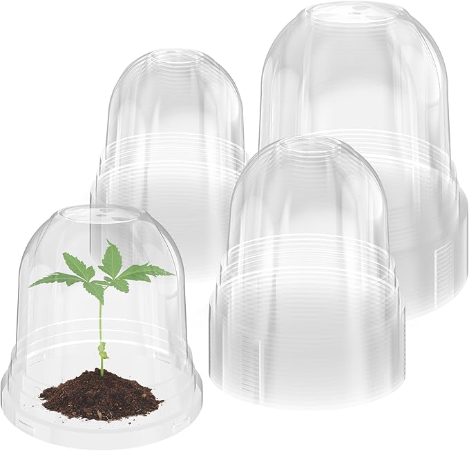 Bluepro 36 Packs 5/4/3.5 Inch Clear Plant Pot Humidity Domes, Transparent Seedling Domes Compatible with 5/4/3.5 Inch Reinforced Nursery Pots