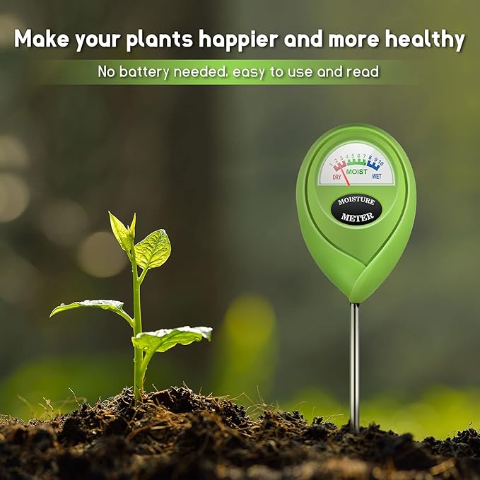 iPower Soil Moisture Meter for Plant Water Test Hygrometer Monitor for Garden, Lawn, Farm, Indoor and Outdoor Use, Green