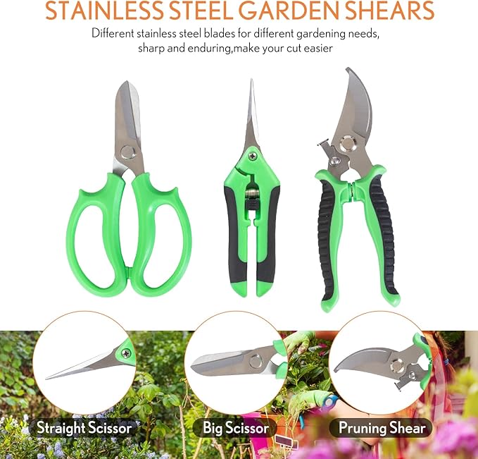 Bonsai Tools Kit 20 Pcs Garden Tools Set for Starters, Gardening Gifts for Women Men Includes Bonsai Wire Kit, Plant Mat, Pruning Shears, Bonsai Scissors, Succulent Tools in Leather Storage Bag