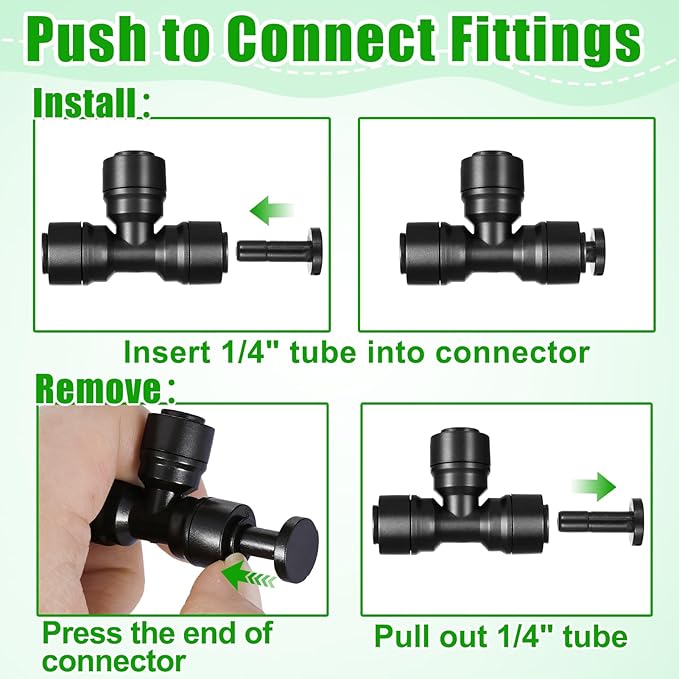 20 Pack 1/4" End Plugs Quick Connect Fittings,1/4 Inch Irrigation Tubing Fittings Anti-Drop Push to Connect End Connectors for 1/4 Inch Drip Irrigation Tubing Garden Irrigation System