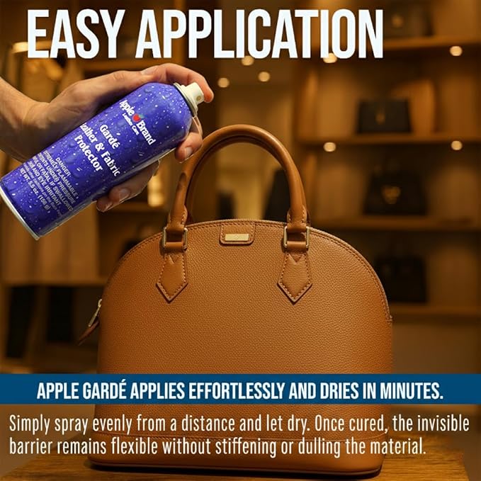 Apple Brand Garde Rain & Stain Water Repellent - Protector Spray For Handbags, Purses, Shoes, Boots, Accessories, Furniture - Won't Alter Color - Great For Vachetta