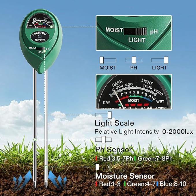 VIVOSUN 2 Pack Durable Waterproof Seedling Heat Mat Warm Hydroponic Heating Pad 10 x 20.75 Inch, Soil Tester, 3-in-1 Plant Moisture Meter Light and PH Tester for Germination, Indoor Gardening, Greenho