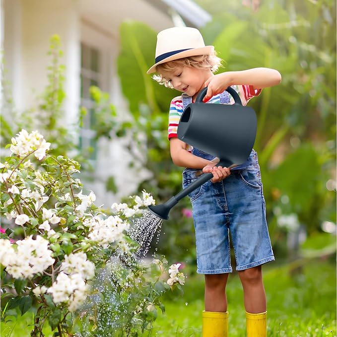Plant Watering Can - Plastic Indoor and Outdoor - 1/2 Gallon - Grey
