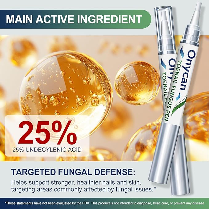 Toenail Fungus Treatment Extra Strength With 25% Undecylenic Acid - Nail Fungus Treatment Extra Strength Pen For Thick, Yellow, Brittle, Discolored Toenails & Fingernails Toenail And Fingernail Repair
