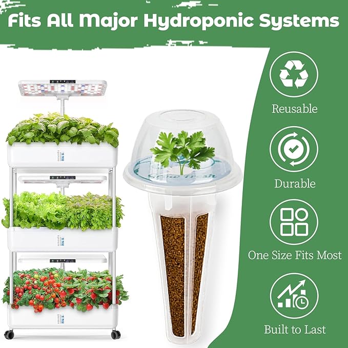 Hydroponic Seed Pod for Aerogarden, Ahopegarden, LETPOT, URUQ - 12 Salsa Refill Grow Pods with 6 Packets Seeds of Basil, Cherry Tomato, Bell Pepper, Cherry Radish & Cilantro for All Hydroponic Systems