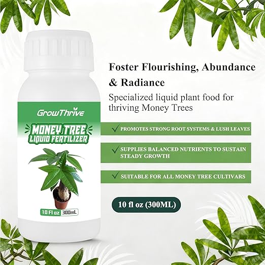 10 oz Organic Money Tree Fertilizer Liquid - Microbial Probiotic Plant Food for Pachira Aquatica & Houseplants - Promotes Root Growth & Green Leaves