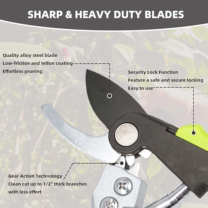 YRTSH Loppers for Tree Trimming, Heavy Duty Branch Cutter Pruner with Gear Technology, Labor Saving Pruning Shears Gardening Tools Tree Clippers Tree Trimmer up to 1.3 Inch Clean Cut Capacity