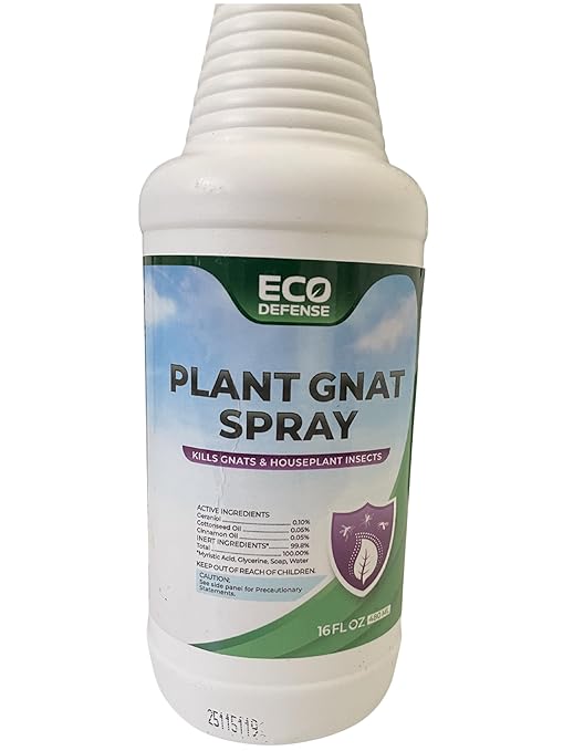 Eco Defense Gnat Spray for Indoor Plants – Fungus Gnat Killer & Houseplant Insect Control – Plant-Based Bug Spray for Houseplants & Indoor Gardening