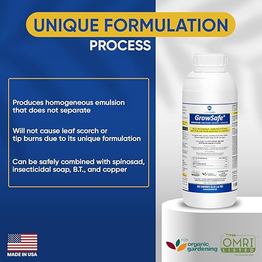 AgroMagen, GrowSafe Bio-Pesticide, Organic and Natural Miticide, Fungicide and Insecticide (33.8 fl.oz)