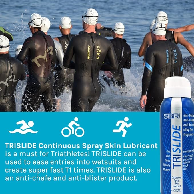 TRISLIDE Anti-Chafe Continuous Spray Skin Lubricant Body Friction Protection | Prevents Blistering and Chafing | Providng Long-Lasting Comfort and Protection | Pack of 2