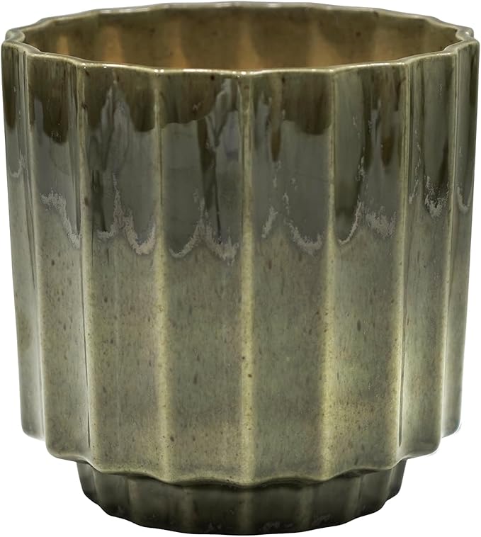 Ivyline Planter, Ceramic, Green Reactive, H13cm x D13cm