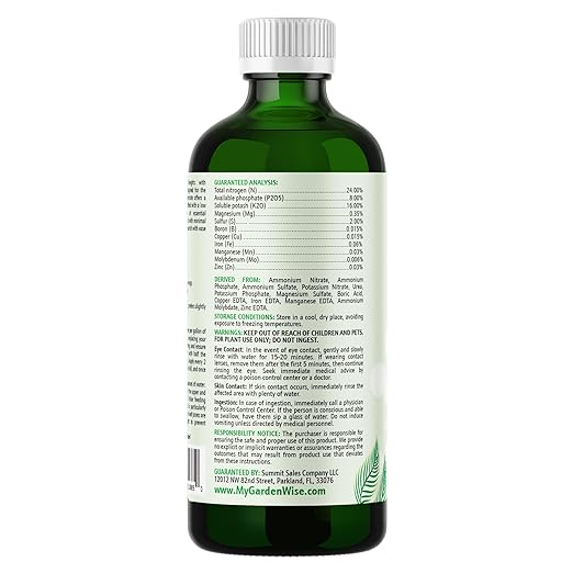 GARDENWISE 3-1-2 Liquid Fertilizer Concentrate with Micronutrients - Ideal Snake Plant Food for Sansevieria (Dracaena trifasciata), Indoor Plant Care (8 OZ)