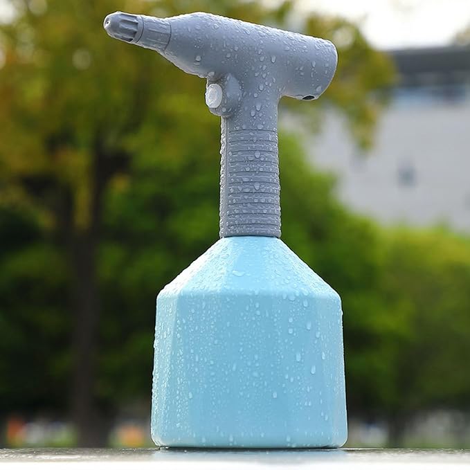 Electric Spray Bottle Garden Sprayer 360 Rotation Large Capacity Watering Can with Rotation Nozzle Hose 2000mAh Battery (Blue)