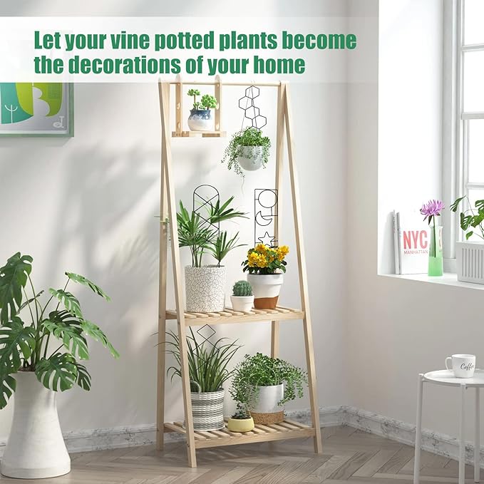 Wellsign Plant Trellis for Climbing Plants Indoor, 15.94Inch Small Garden Metal Houseplant Trellis for Potted Plants Outdoor with 4 Patterns for Vine Ivy Flower Plant Support Lover Gifts Lattice