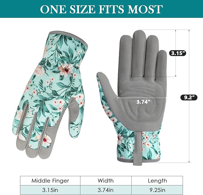 Trifabricy Gardening Gloves for Women, Breathable Leather Garden Gloves with Grip, Thorn-Proof Puncture-Resistant Work Gloves