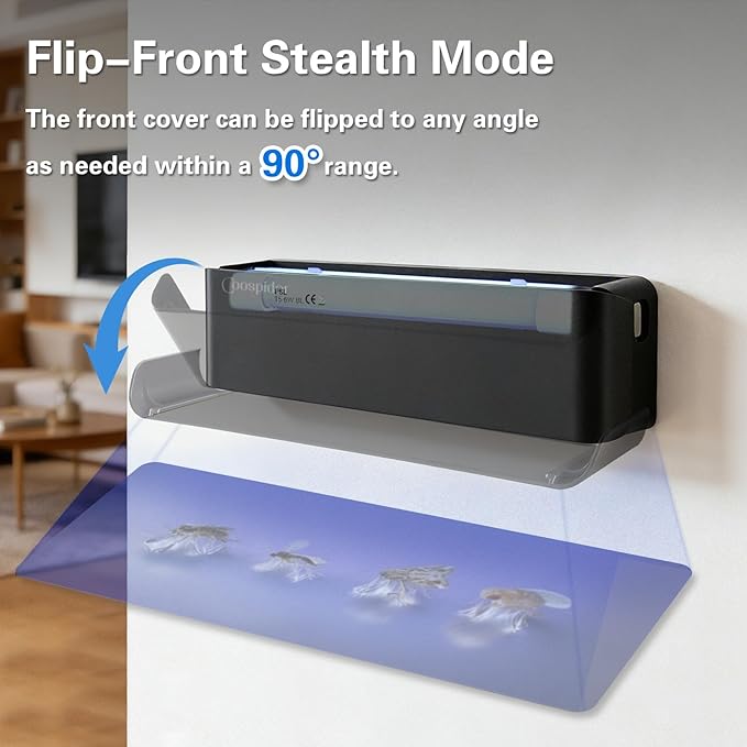 4pack Fly Catcher Indoor,Fruit Fly Traps Indoor for Home,Wall Sconce Fly UV Light Trap for Capturing Flies,Moths, Gnats with 20 Sticky Glue Boards, Bug Catcher Indoor, Light Flying Insect Trap -Black