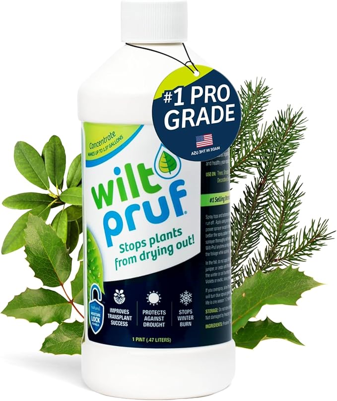 Wilt-Pruf® Concentrate | Protect Against Winter Damage, Drought, and Stress | Just Spray & Let Dry | Locks in Moisture w/Clear Foliar Film | Professional-Grade & Trusted | Replaces Burlap | (16 oz)