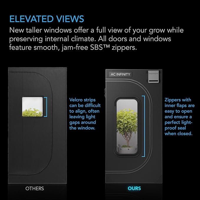 AC Infinity CLOUDLAB 899, Advance Grow Tent 8x8, Thickest 1" Poles, 2000D Mylar Canvas, Lab-Tested Highest Reflectivity, Largest Zipper Window, Controller Mount Plate, 96" x 96" x 80" Indoor Growing