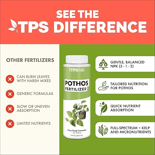 Pothos Fertilizer – Liquid Plant Food for Lush Growth, Stronger Roots & Vibrant Leaves, 32 oz