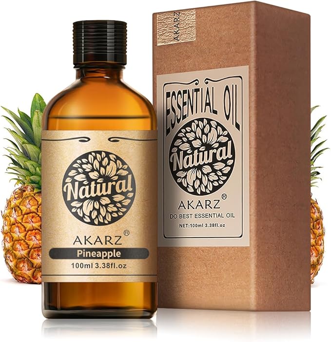 AKARZ 100ml Pineapple Essential Oil Natural Pineapple Oil Pure for Candle Making,DIY Skincare Products Massage,Home Spa Relaxation