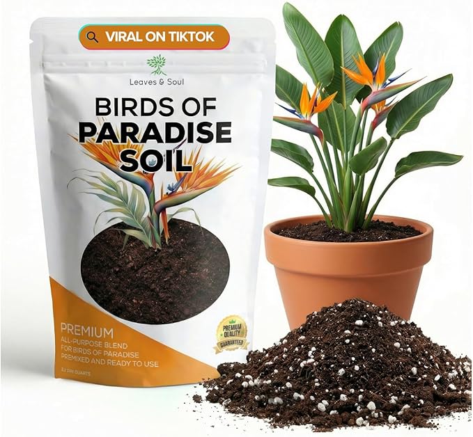 Professional Birds of Paradise Soil | Premium All Purpose Blend | Extra Large 8.2 Quarts | Ready to Use for Indoor Plants | Peat Moss, Coco Coir, Perlite, Dolomite