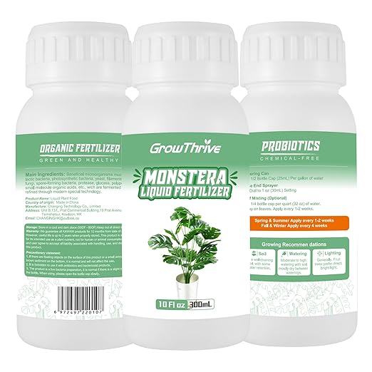 Organic Monstera Plant Food & Liquid Fertilizer (10 oz) - Probiotic Nutrient Solution for Vibrant Leaves & Root Growth - Indoor Plant Care