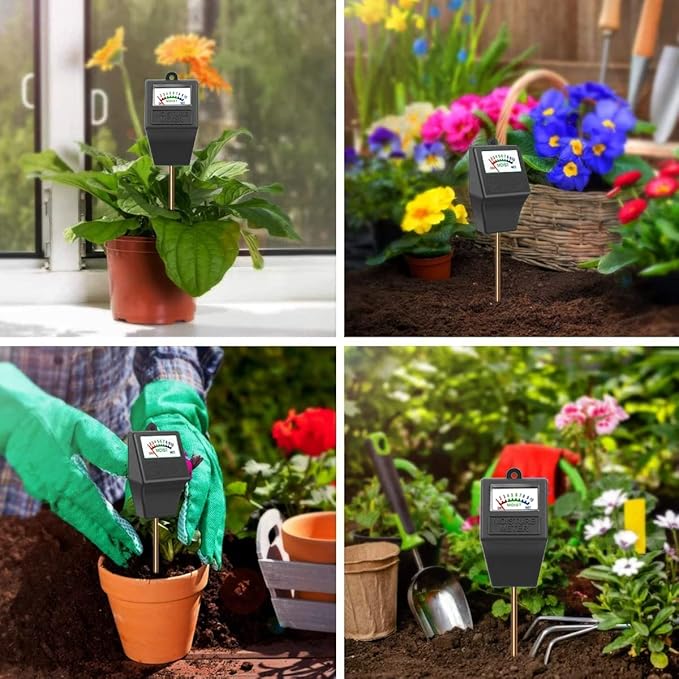 Soil Moisture Meter,Plant Hygrometer Moisture Sensor Plant Water Monitor for Potted Plants,Garden,Farm, Lawn(No Battery Needed)-Black