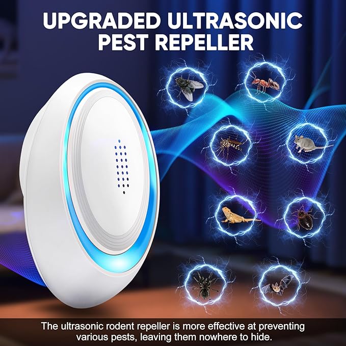 2026 Upgraded Ultrasonic Pest Repeller Indoor, Pest Control Insect Plug in, Mouse Traps Repellent Indoor, Electric Rodent Repellent Plug-in for Roach, Bugs, Ant, Mosquito, Mice, Spider, Rat,6 Pack
