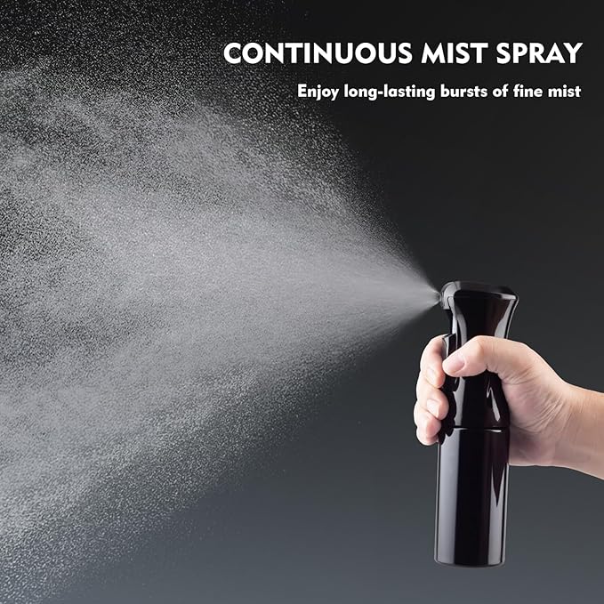 Continuous Spray Bottle, 6.8 OZ Hair Spray Bottles, Ultra-Fine Mister Spray Bottle for Hairstyling, Cleaning, Plants, Pets, Salons, and More (1 Pack)