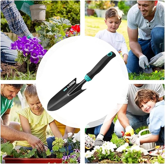 Premium Garden Trowel, Hand Tool for Planting, Stainless Steel Small Shovel with Ergonomic Handle, Transplant Shovel for Flowers Vegetables and Greenhouse Use, Digging Rake for Backpacking