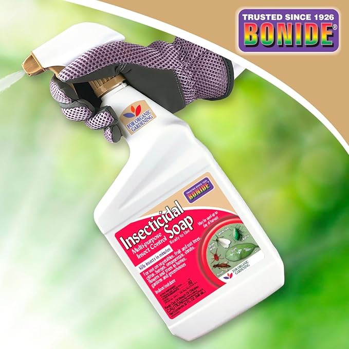 Bonide Insecticidal Soap, 32 oz Ready-to-Use Spray Multi-Purpose Insect Control for Organic Gardening Indoor and Outdoor- Pack of 2
