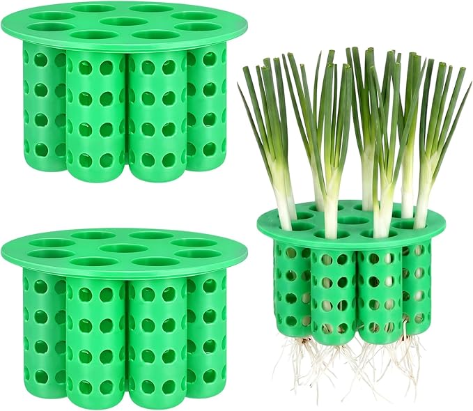 2 Pack Green Onion Planter Scallion Grower Seed Sprouting Kit Compatible with Regular Mouth Mason Jar for Windowsill Garden, Hydroponics, and Propagation Hydroponics Enthusiasts (Green)