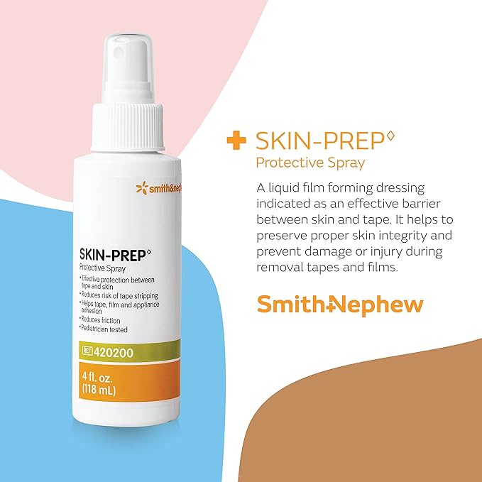 Smith & Nephew SW420200 Skin-PREP Spray, Protective Dressing Spray, Skin Barrier Film, Contains Alcohol, 4 Ounces