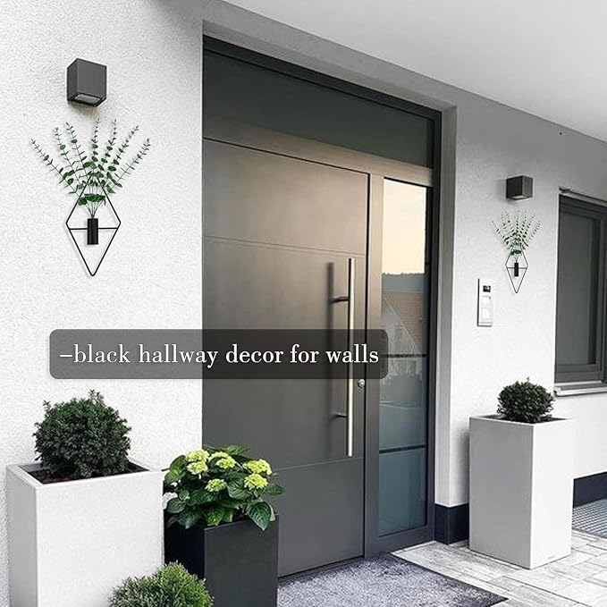 GREENTIME 2 Packs Hanging Planters with 15in Artificial Eucalyptus Plants for Indoor Outdoor Home Bathroom Living Room Wall Decor
