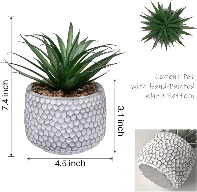 CADNLY Small Fake Plants in Pot - Artificial Succulents for Desk - Small Faux Plants Indoor Modern Farmhouse Artificial Decor - Fake Potted Succulents Decor for Bedroom Bathroom Office Shelf Table